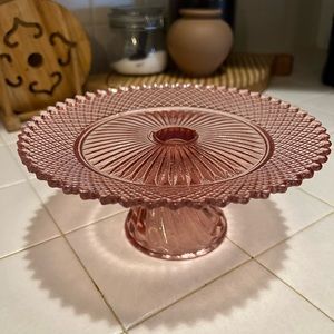 Rose Pink Glass Dessert Stand